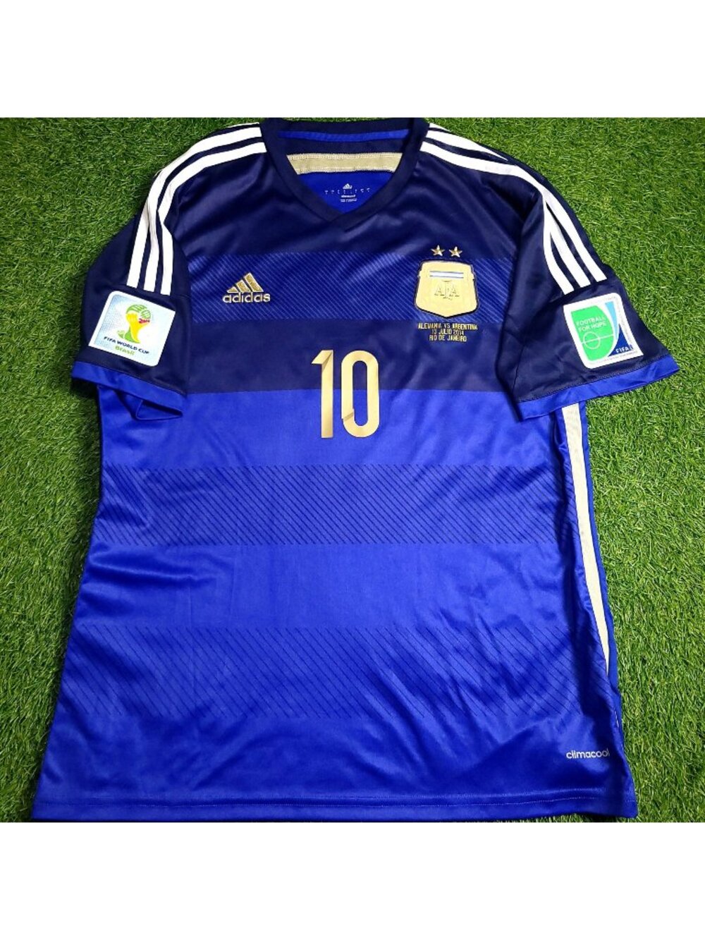 Messi Argentina 2014 WORLD CUP FINAL Away Soccer Jersey L SKU# D87305